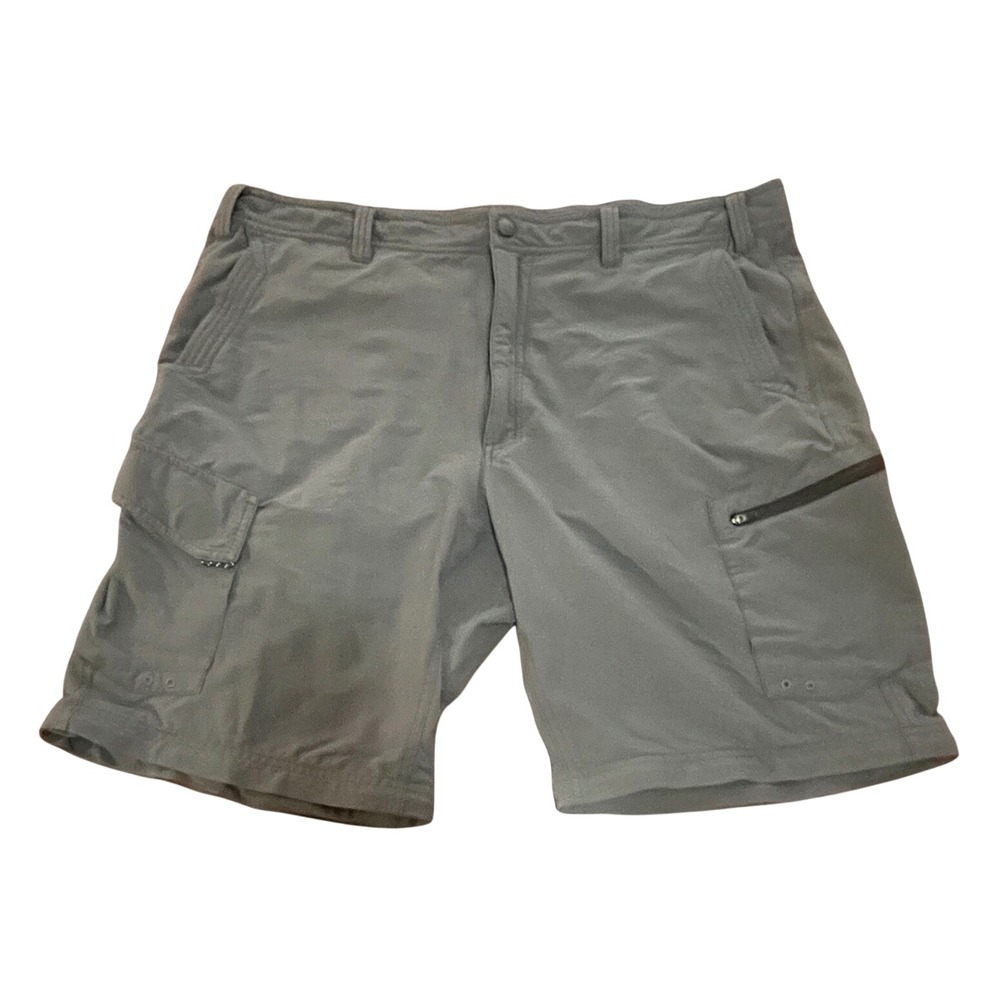 Gander Mountain Guide Series Mens Gray Ripstop Cargo Hiking Shorts 40 Fair